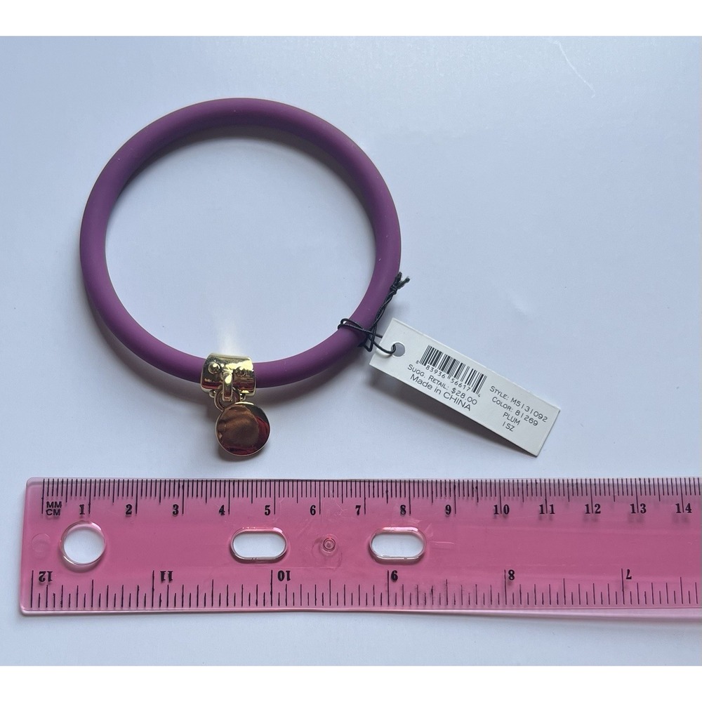 Marc by Marc Jacobs Bracelet Plum Purple Rubber Gold‎ Turnlock NWT